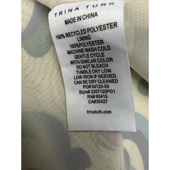 Trina Turk Tanvi Long Multi Color Balloon Sleeve Tanvi Top. Sz M. NWOT - Picture 9 of 11